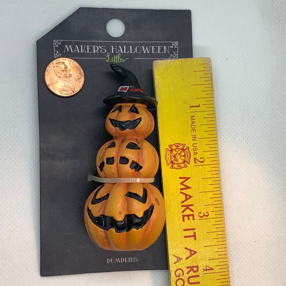 NIP Maker's Halloween Littles jack o lantern pumpkin stack trio miniature Joann